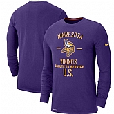 Men's Minnesota Vikings Nike Purple 2019 Salute to Service Sideline Performance Long Sleeve Shirt,baseball caps,new era cap wholesale,wholesale hats